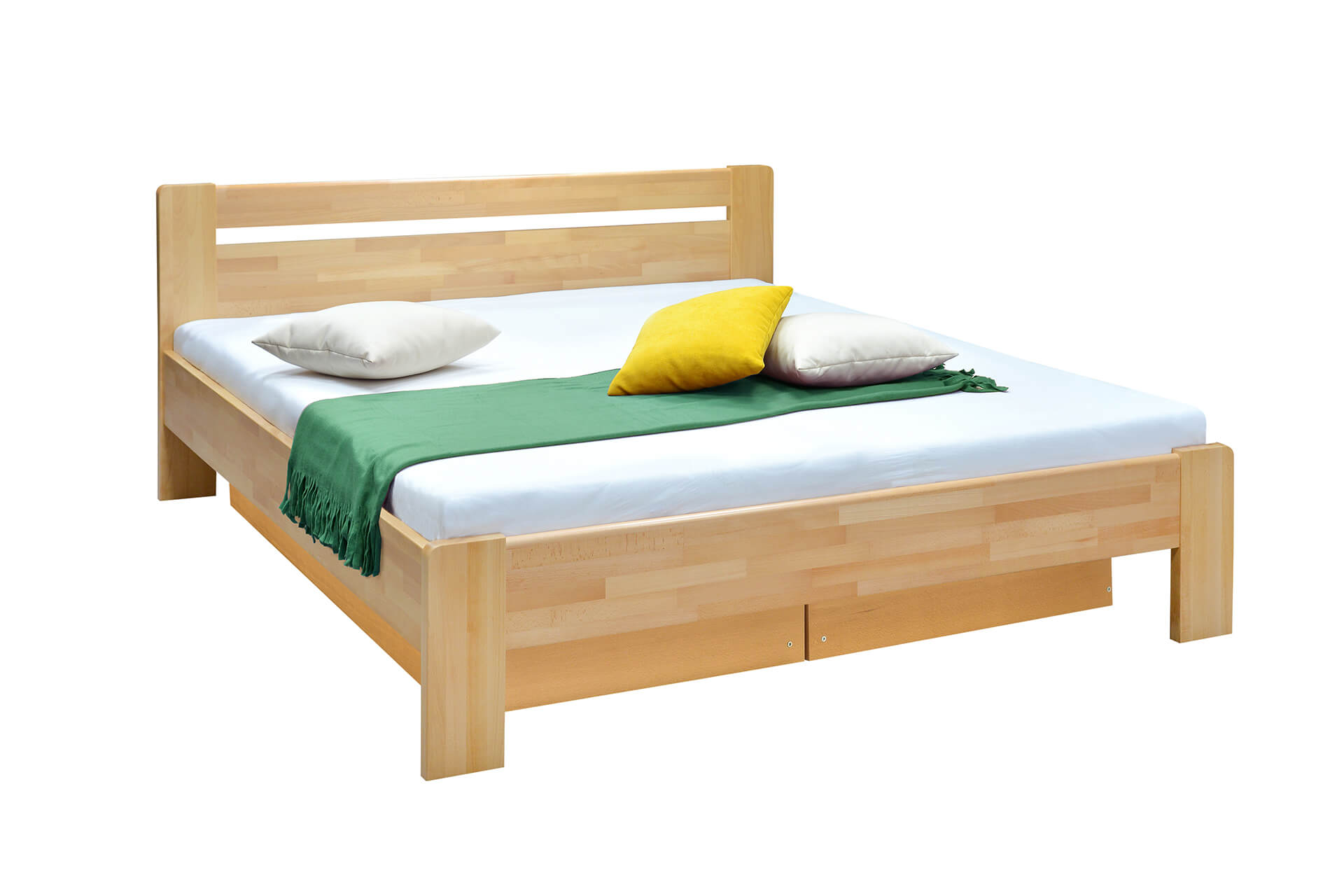 E-shop KARS 180x200 buková posteľ s úložným priestorom a roštami
